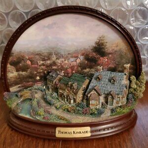 Vintage Thomas Kinkade 2000 Lamplight Lane Lighted Plate